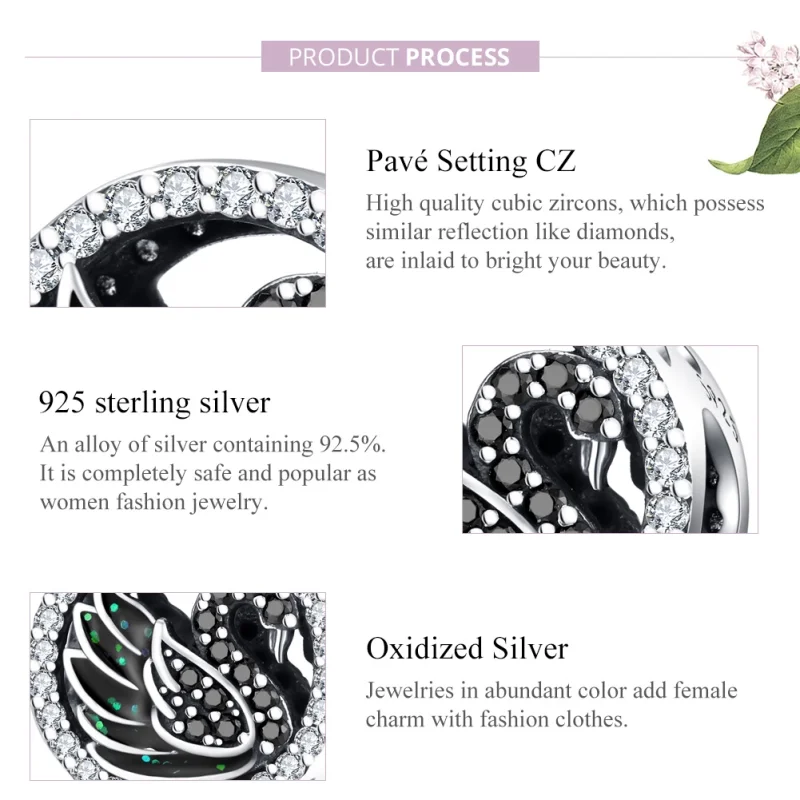 (afbeelding voor) Pandora Style Zwarte zwaan Bedel - SCC1342 - Bekijken 8