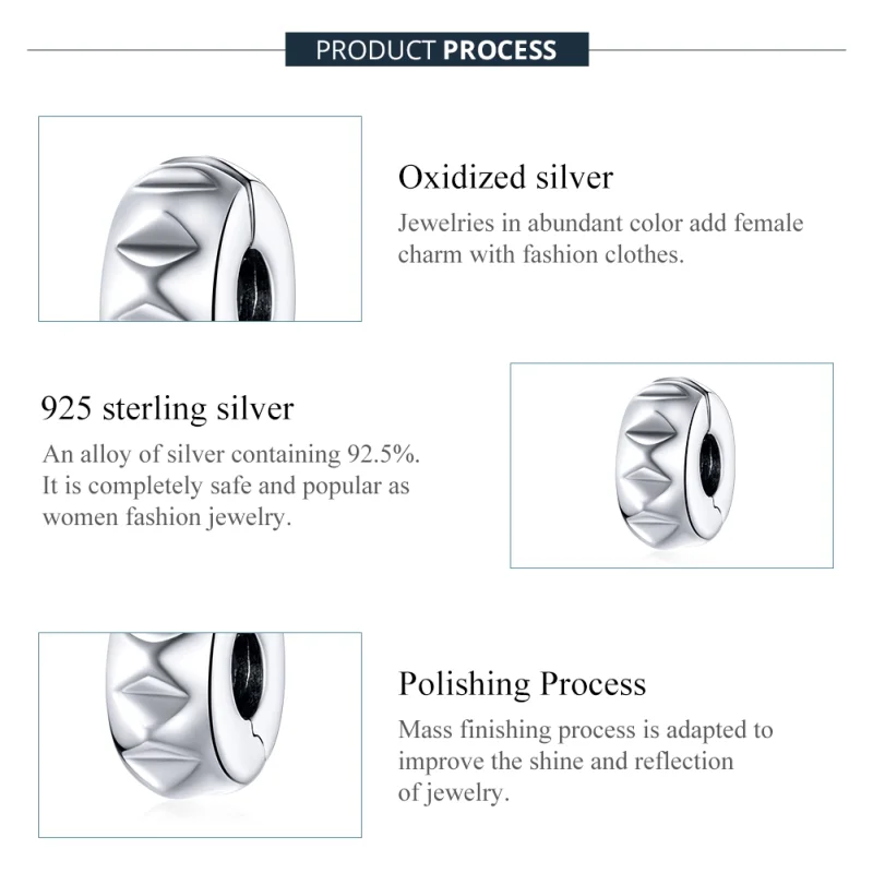 (afbeelding voor) Pandora Style Klinknagel Clip Bedel - SCC1780 - Bekijken 7