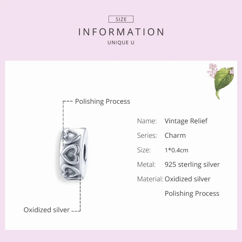 (afbeelding voor) Pandora Style Vintage reliëf Clip Bedel - SCC1557 - Bekijken 7