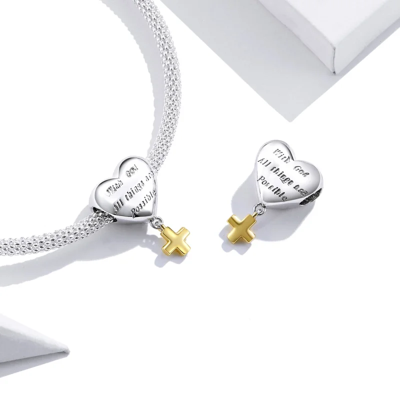 (afbeelding voor) Pandora Style Bicolor Met God Alle Dingen Zijn Mogelijk Hangende Bedel - BSC309 - Bekijken 4