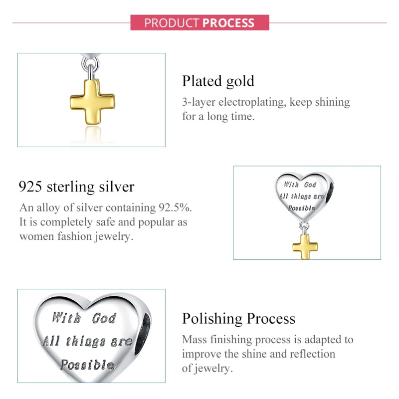 (afbeelding voor) Pandora Style Bicolor Met God Alle Dingen Zijn Mogelijk Hangende Bedel - BSC309 - Bekijken 7