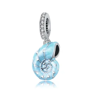 (afbeelding voor) Pandora Style Blauwe schelp Hangende Bedel - SCC1560