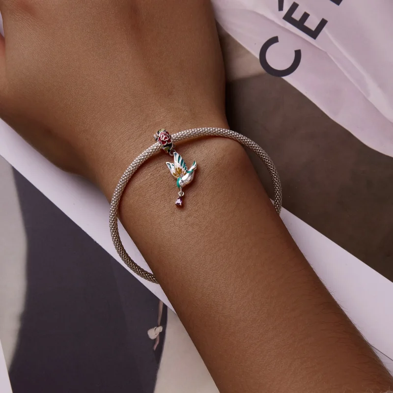 (afbeelding voor) Pandora Style Bloemen en Vogels Hangende Bedel - SCC2195 - Bekijken 5