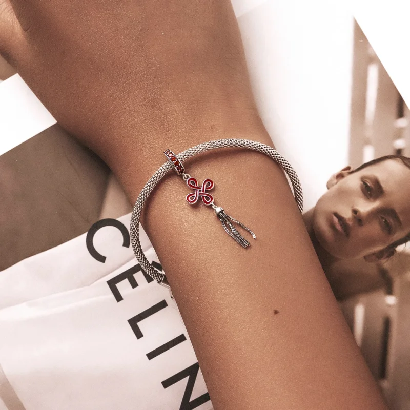 (afbeelding voor) Pandora Style Chinese Knoop Hangende Bedel - SCC2069 - Bekijken 5