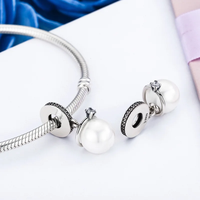 (afbeelding voor) Pandora Style Elegante Parels Hangende Bedel - SCC137 - Bekijken 4