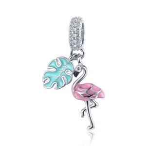 (afbeelding voor) Pandora Style Flamingo Hangende Bedel - BSC277