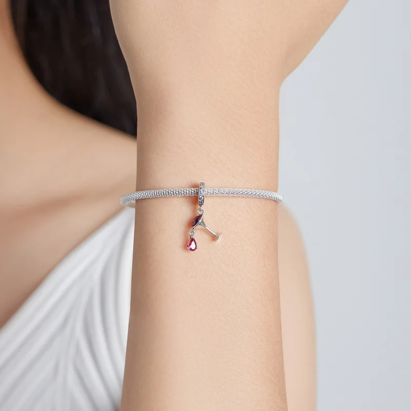 (afbeelding voor) Pandora Style Geschud wijnglas Hangende Bedel - SCC1997 - Bekijken 5