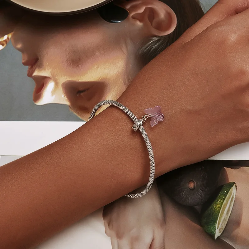 (afbeelding voor) Pandora Style Glas Vlinder Hangende Bedel - SCC2087 - Bekijken 5