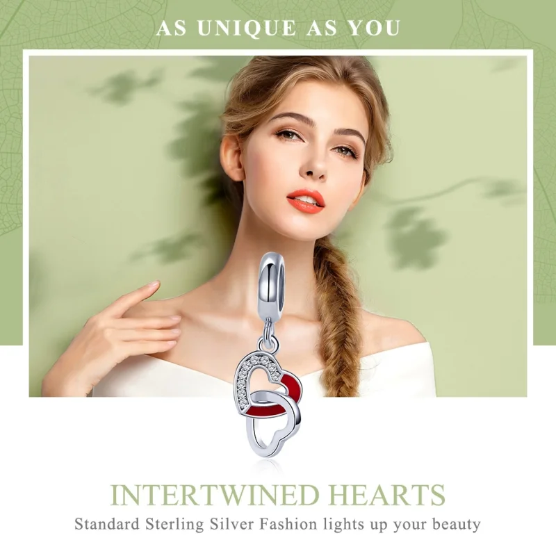 (afbeelding voor) Pandora Style Hart tot hart Hangende Bedel - SCC735 - Bekijken 6