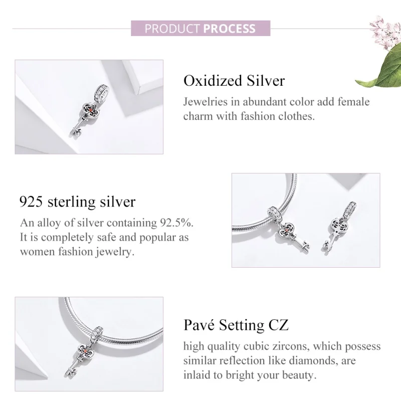 (afbeelding voor) Pandora Style Hartenslot Hangende Bedel - BSC092 - Bekijken 7