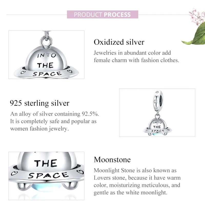 (afbeelding voor) Pandora Style Klein ruimteschip Hangende Bedel - SCC1696 - Bekijken 8