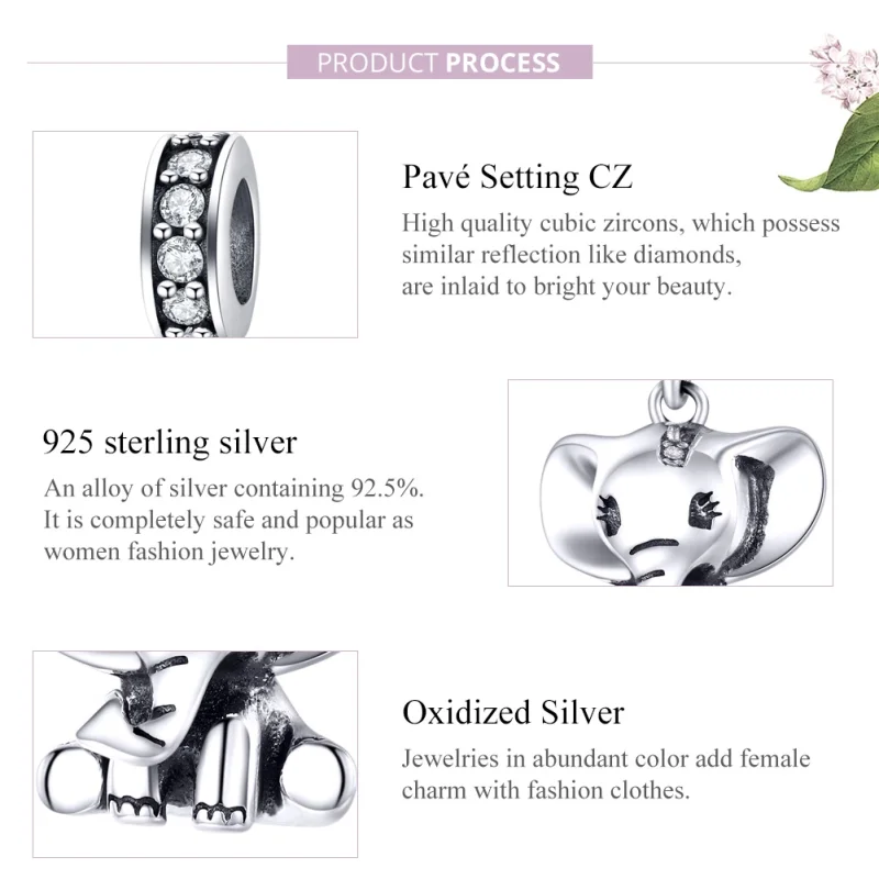 (afbeelding voor) Pandora Style Kleine Olifant Hangende Bedel - SCC1338 - Bekijken 8