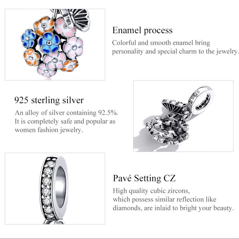 (afbeelding voor) Pandora Style Kleurrijke tuin Hangende Bedel - SCC1702 - Bekijken 7