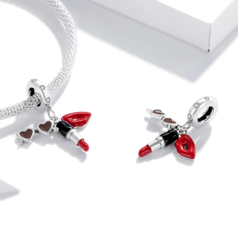 (afbeelding voor) Pandora Style Lippenstift en zonnebril Hangende Bedel - BSC346 - Bekijken 3