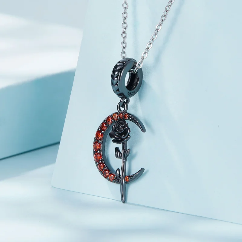 (afbeelding voor) Pandora Style Maan Roos Hangende Bedel - SCC2384 - Bekijken 2