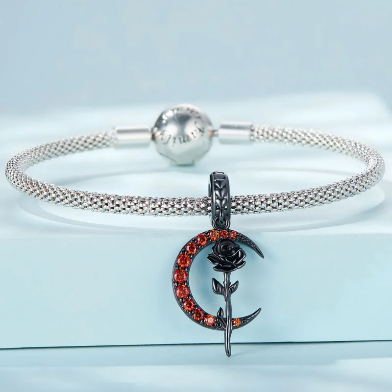 (afbeelding voor) Pandora Style Maan Roos Hangende Bedel - SCC2384 - Bekijken 3