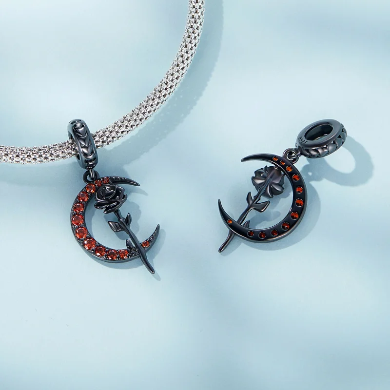 (afbeelding voor) Pandora Style Maan Roos Hangende Bedel - SCC2384 - Bekijken 4