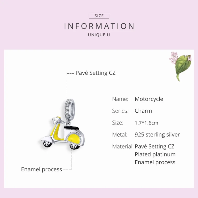 (afbeelding voor) Pandora Style Motorfiets Hangende Bedel - BSC136 - Bekijken 7