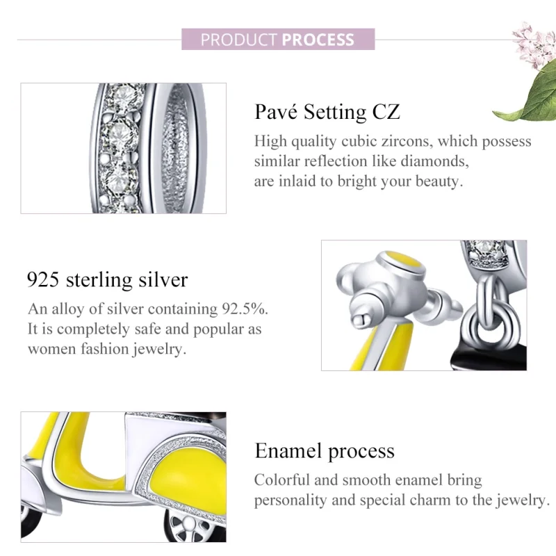 (afbeelding voor) Pandora Style Motorfiets Hangende Bedel - BSC136 - Bekijken 8