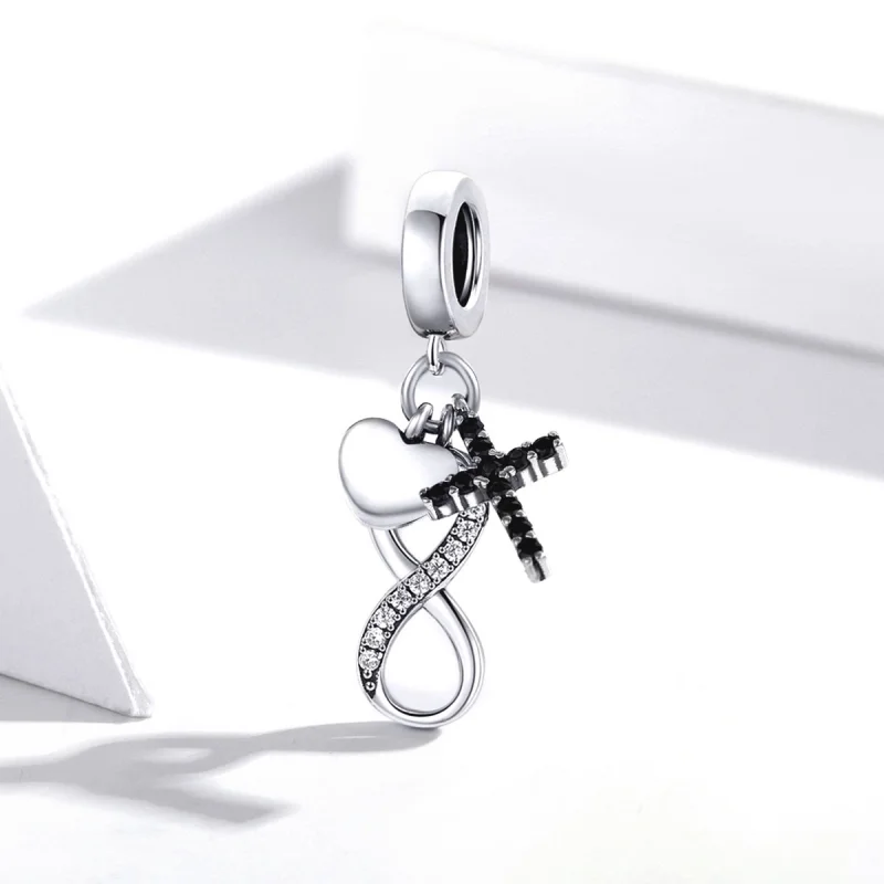 (afbeelding voor) Pandora Style Oneindigheidskruis en hart Hangende Bedel - SCC1713 - Bekijken 2