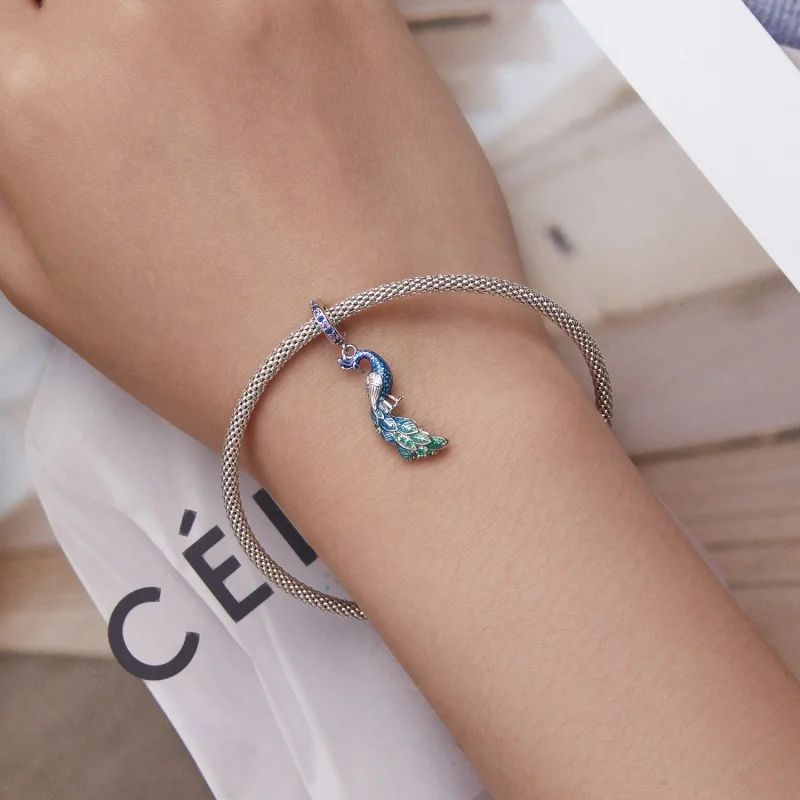 (afbeelding voor) Pandora Style Pauw Hangende Bedel - BSC696 - Bekijken 5