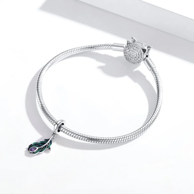 (afbeelding voor) Pandora Style Pauwenveer Hangende Bedel - SCC1704 - Bekijken 3