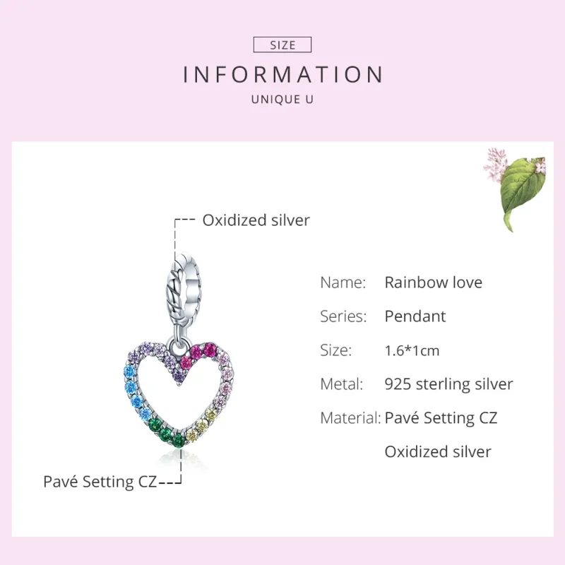 (afbeelding voor) Pandora Style regenboog liefde Hangende Bedel - SCC1851 - Bekijken 5