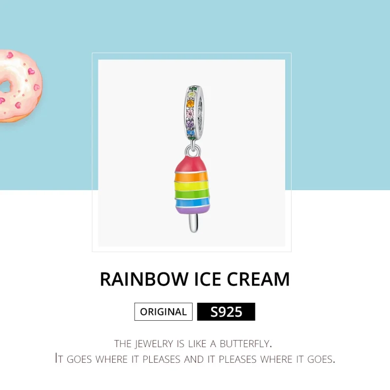 (afbeelding voor) Pandora Style Regenboogijs Hangende Bedel - BSC351 - Bekijken 6