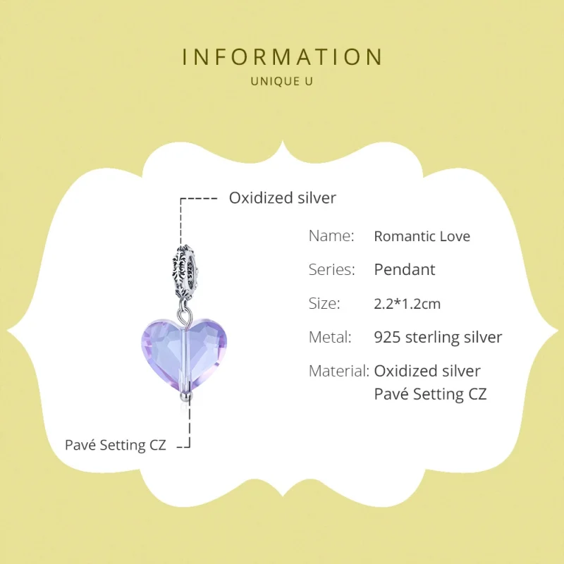 (afbeelding voor) Pandora Style Romatic Liefde Hangende Bedel - SCC1816 - Bekijken 6