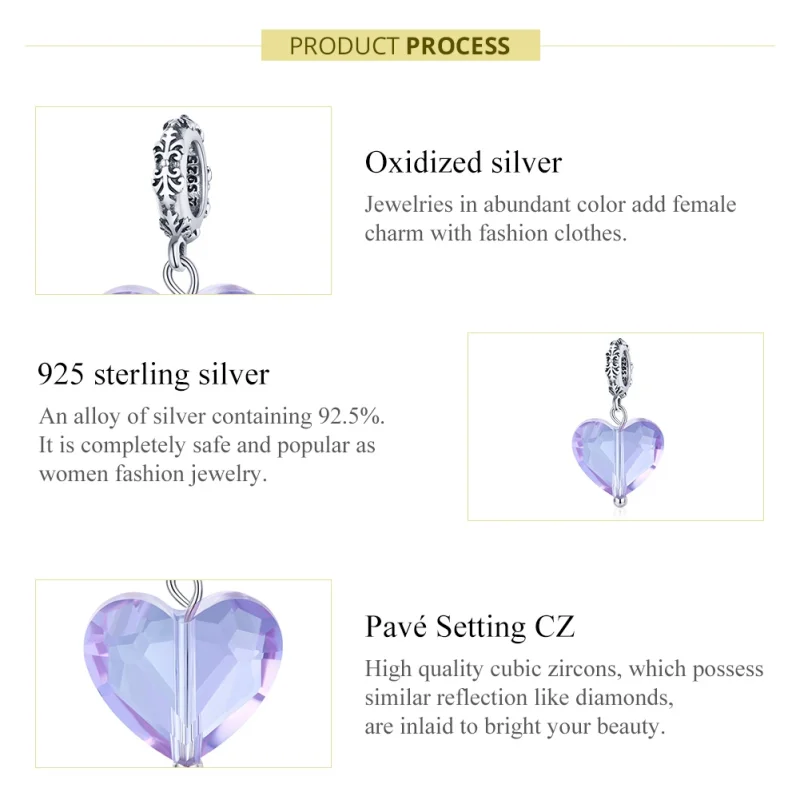 (afbeelding voor) Pandora Style Romatic Liefde Hangende Bedel - SCC1816 - Bekijken 7