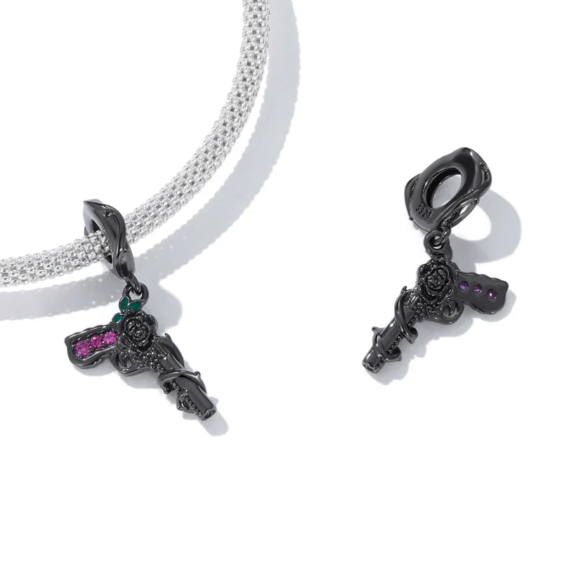 (afbeelding voor) Pandora Style Rose Pistool Hangende Bedel - SCC2241 - Bekijken 4