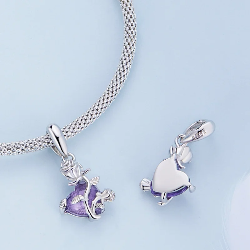 (afbeelding voor) Pandora Style Rozenhart Hangende Bedel - BSC661 - Bekijken 4