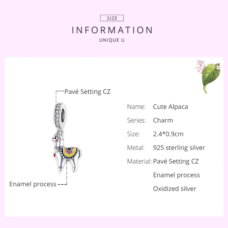 (afbeelding voor) Pandora Style Schattige alpaca Hangende Bedel - SCC1737 - Bekijken 7
