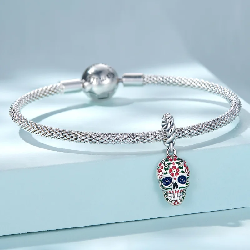 (afbeelding voor) Pandora Style Schedel Hangende Bedel - SCC2361 - Bekijken 3