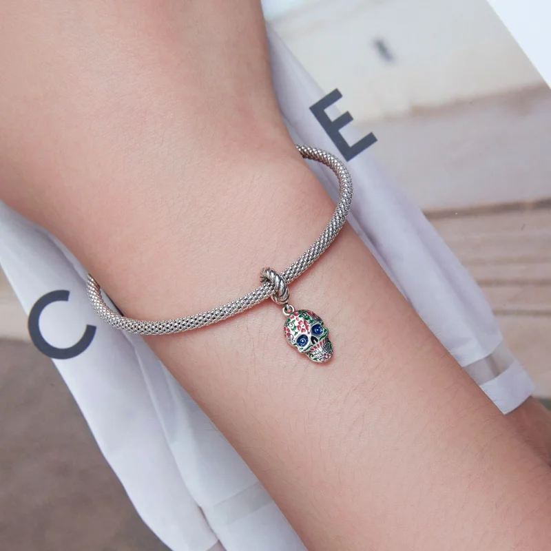 (afbeelding voor) Pandora Style Schedel Hangende Bedel - SCC2361 - Bekijken 5