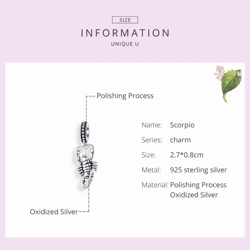 (afbeelding voor) Pandora Style Schorpioen Hangende Bedel - SCC1329 - Bekijken 7
