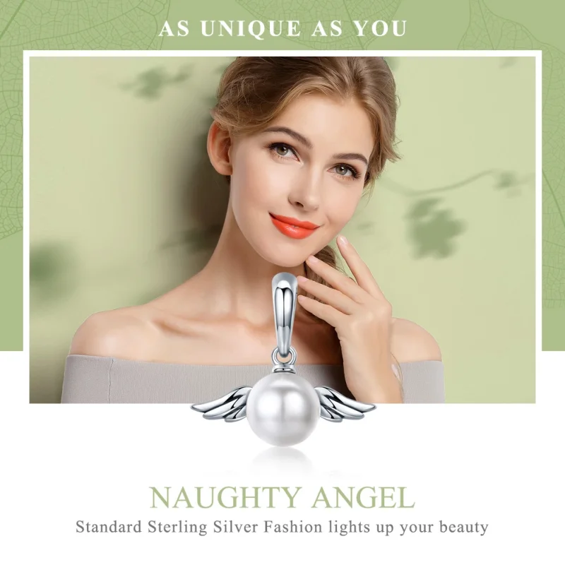 (afbeelding voor) Pandora Style Shell Angel Wings Hangende Bedel - SCC381 - Bekijken 5