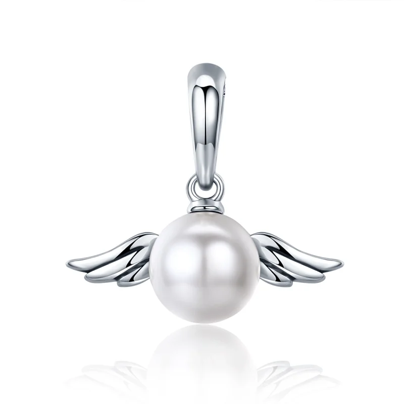 (afbeelding voor) Pandora Style Shell Angel Wings Hangende Bedel - SCC381