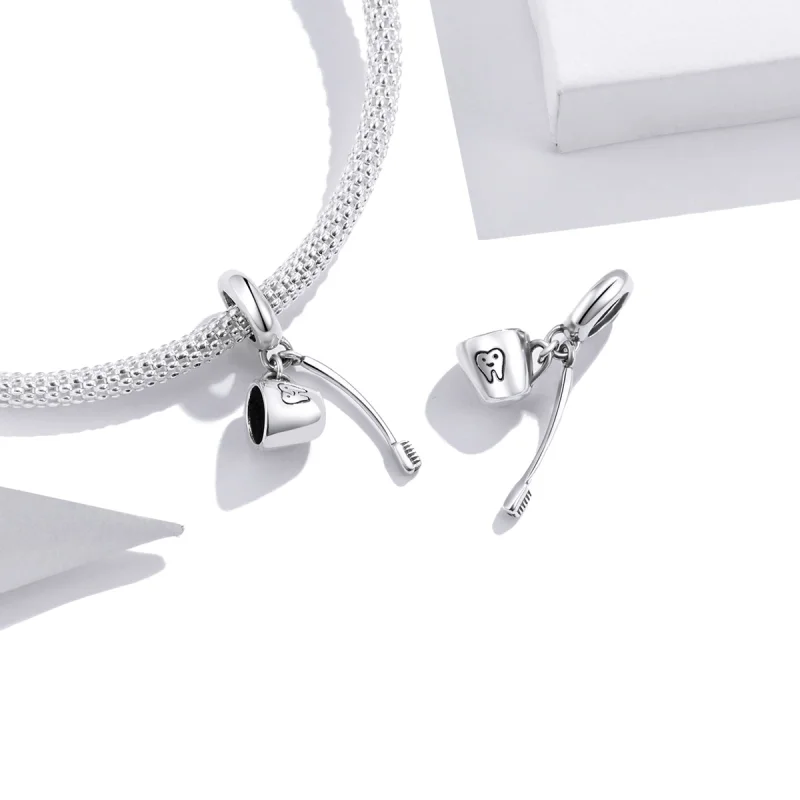 (afbeelding voor) Pandora Style Tandenborstel en beker Hangende Bedel - SCC1597 - Bekijken 3