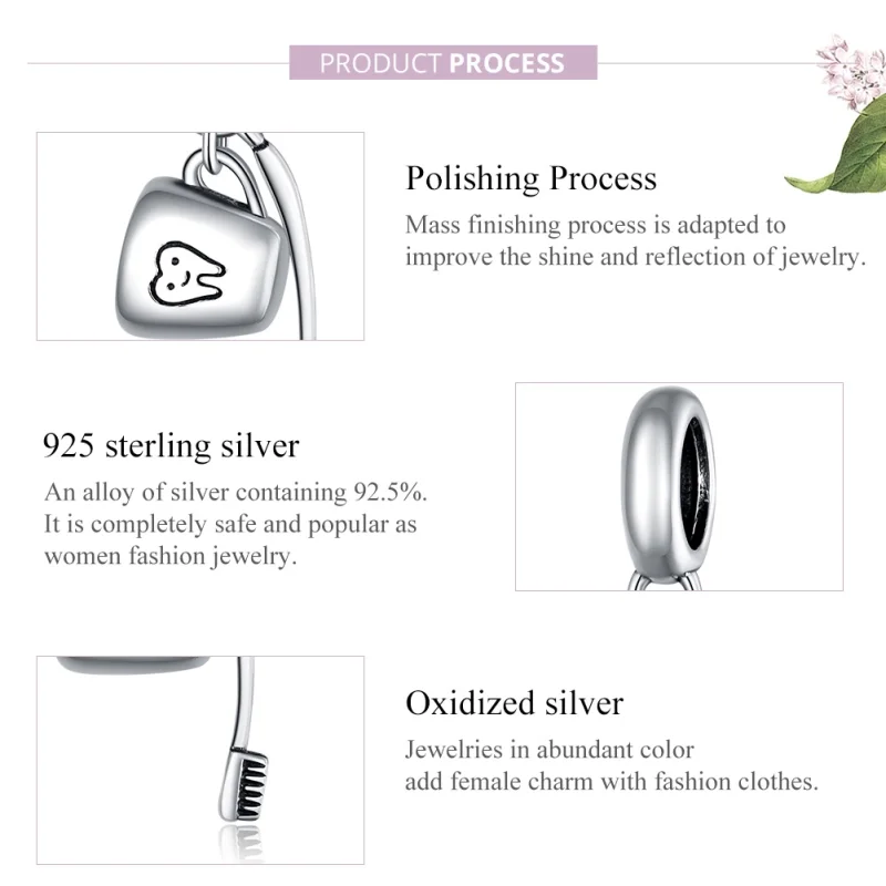 (afbeelding voor) Pandora Style Tandenborstel en beker Hangende Bedel - SCC1597 - Bekijken 8