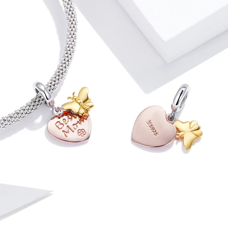 (afbeelding voor) Pandora Style Tweekleurige Beste Moeder Hangende Bedel - SCC1792 - Bekijken 4