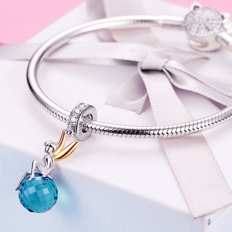 (afbeelding voor) Pandora Style Tweekleurige elfenplaneet Hangende Bedel - BSC056 - Bekijken 4