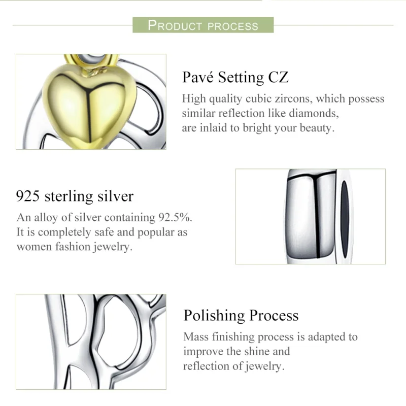 (afbeelding voor) Pandora Style Tweekleurige Elfenvleugels Hangende Bedel - SCC838 - Bekijken 7