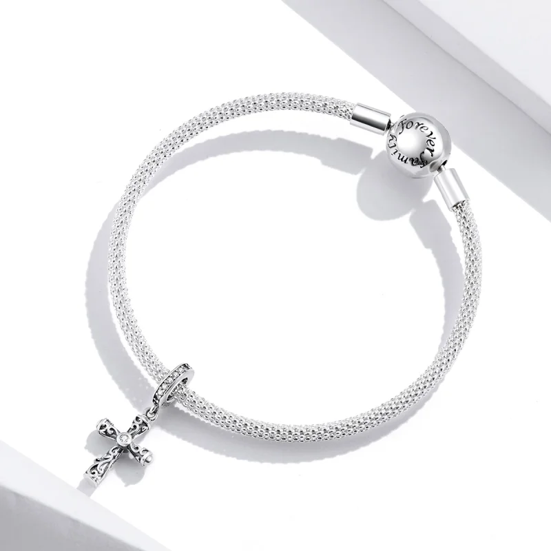 (afbeelding voor) Pandora Style Vintage kruis Hangende Bedel - BSC313 - Bekijken 3