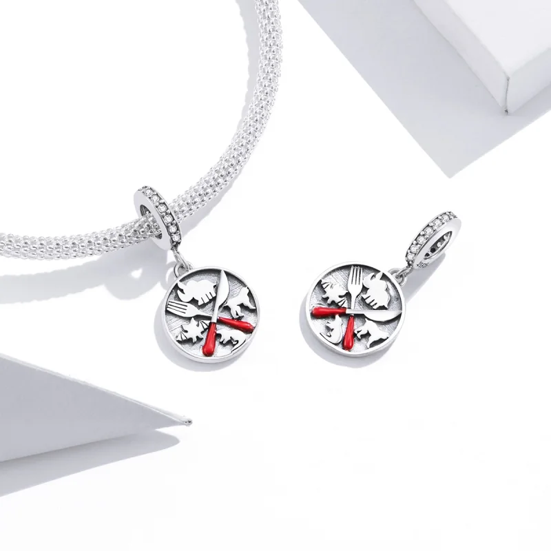 (afbeelding voor) Pandora Style Weiger wilde dieren te eten Hangende Bedel - SCC1588 - Bekijken 3