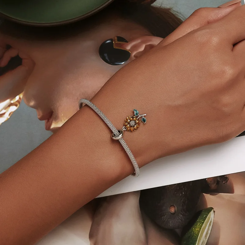 (afbeelding voor) Pandora Style Zonnebloem Hangende Bedel - SCC2079 - Bekijken 5