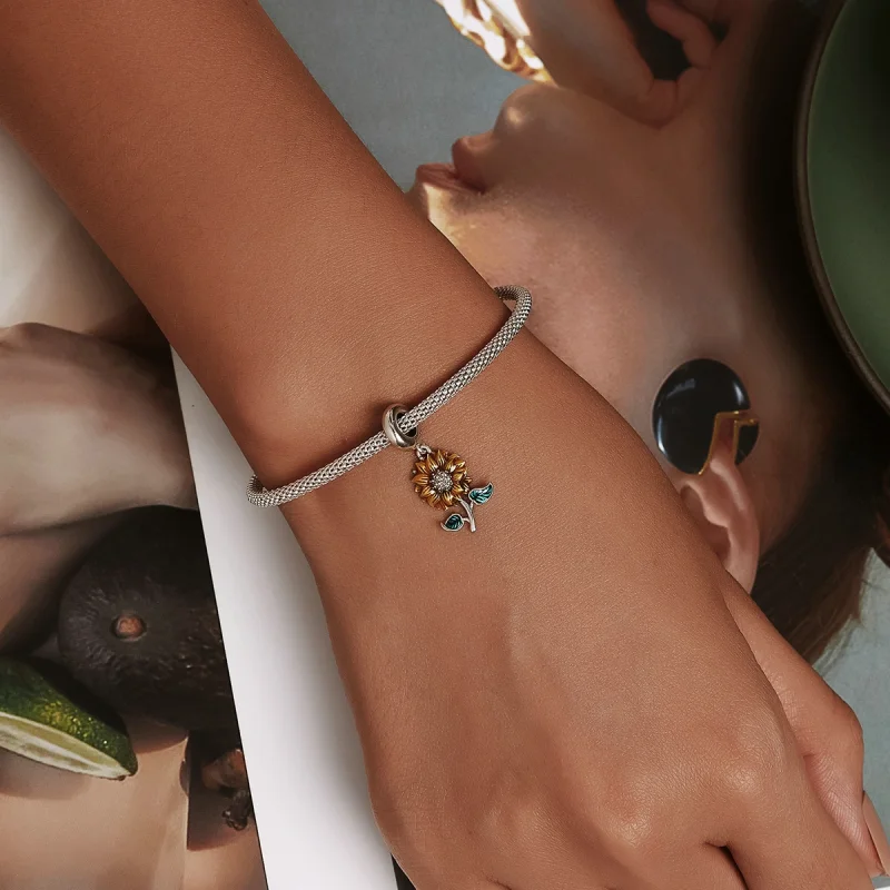 (afbeelding voor) Pandora Style Zonnebloem Hangende Bedel - SCC2079 - Bekijken 6