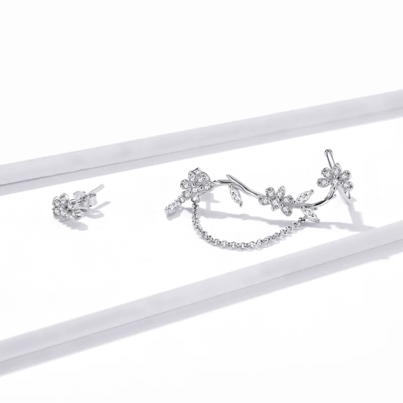 (afbeelding voor) Pandora Style Bloesems op Moshang Oorclip - BSE476 - Bekijken 3