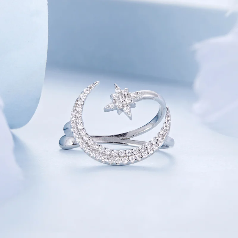 (afbeelding voor) Pandora Style Maan en sterren Oorclip - BSE701 - Bekijken 3