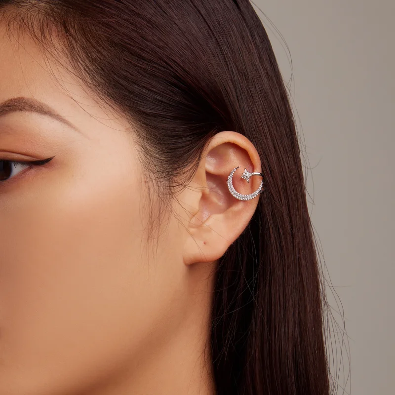 (afbeelding voor) Pandora Style Maan en sterren Oorclip - BSE701 - Bekijken 6